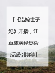 《错嫁世子妃》开播，汪卓成演绎复杂反派引期待