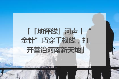 「地评线」河声丨“金针”巧穿千根线，打开善治河南新天地