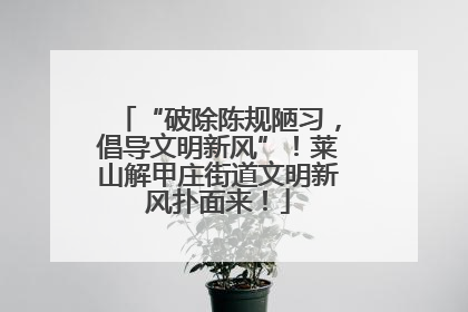 “破除陈规陋习，倡导文明新风”！莱山解甲庄街道文明新风扑面来！