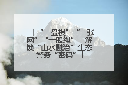 “一盘棋”“一张网”“一股绳”：解锁“山水融治”生态警务“密码”