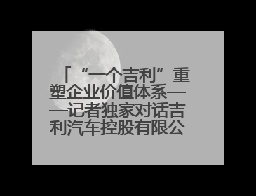 “一个吉利”重塑企业价值体系——记者独家对话吉利汽车控股有限公司行政总裁及执行董事桂生悦