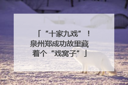 “十家九戏”！泉州郑成功故里藏着个“戏窝子”