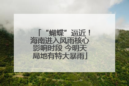 “蝴蝶”逼近！海南进入风雨核心影响时段 今明天局地有特大暴雨