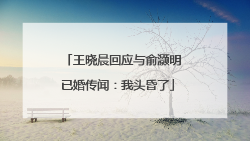 王晓晨回应与俞灏明已婚传闻：我头昏了