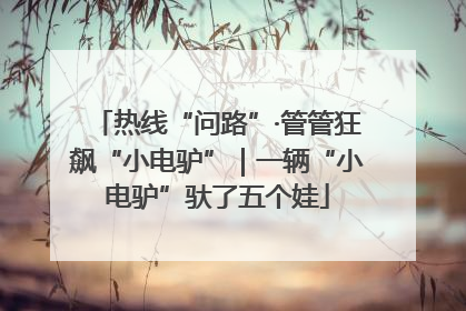 热线“问路”·管管狂飙“小电驴”｜一辆“小电驴”驮了五个娃