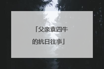 父亲袁四牛的抗日往事