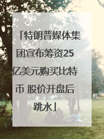 特朗普媒体集团宣布筹资25亿美元购买比特币 股价开盘后跳水