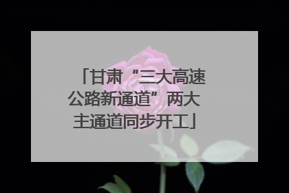 甘肃“三大高速公路新通道”两大主通道同步开工