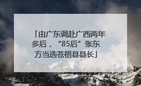 由广东调赴广西两年多后，“85后”张东方当选苍梧县县长