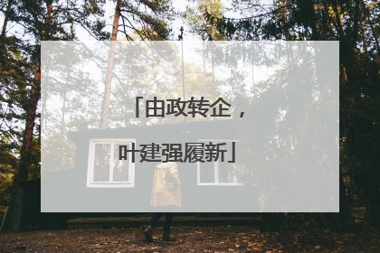 由政转企，叶建强履新