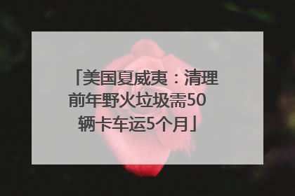 美国夏威夷：清理前年野火垃圾需50辆卡车运5个月