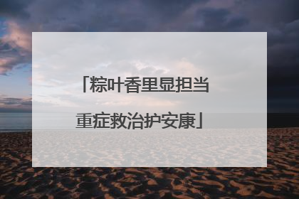 粽叶香里显担当 重症救治护安康