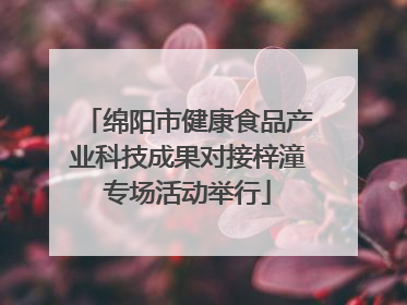 绵阳市健康食品产业科技成果对接梓潼专场活动举行
