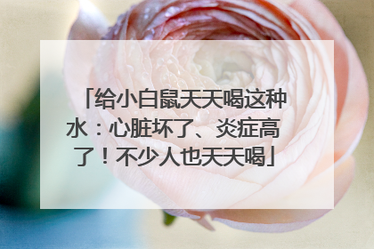 给小白鼠天天喝这种水：心脏坏了、炎症高了！不少人也天天喝