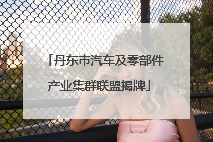 丹东市汽车及零部件产业集群联盟揭牌
