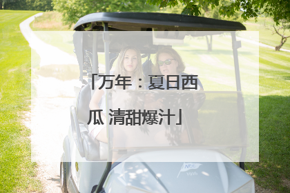 万年：夏日西瓜 清甜爆汁