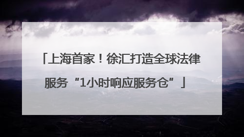 上海首家！徐汇打造全球法律服务“1小时响应服务仓”