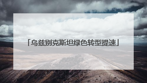 乌兹别克斯坦绿色转型提速
