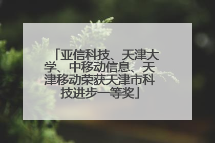 亚信科技、天津大学、中移动信息、天津移动荣获天津市科技进步一等奖