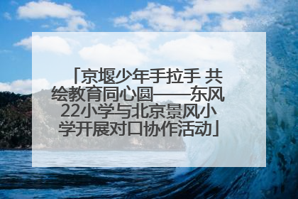 京堰少年手拉手 共绘教育同心圆——东风22小学与北京景风小学开展对口协作活动