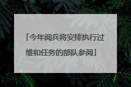 今年阅兵将安排执行过维和任务的部队参阅