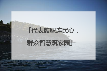 代表履职连民心，群众智慧筑家园