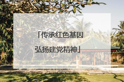 传承红色基因 弘扬建党精神