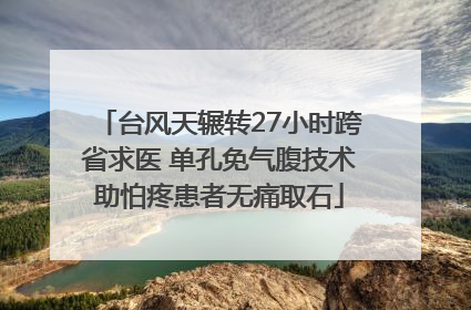 台风天辗转27小时跨省求医 单孔免气腹技术助怕疼患者无痛取石