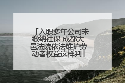 入职多年公司未缴纳社保 成都大邑法院依法维护劳动者权益这样判