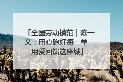 全国劳动模范｜陈一文：用心跑好每一单 用爱回馈这座城