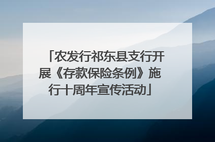 农发行祁东县支行开展《存款保险条例》施行十周年宣传活动