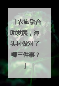 农旅融合助发展，潭头村做对了哪三件事？