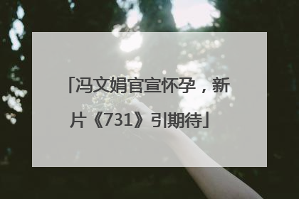 冯文娟官宣怀孕，新片《731》引期待