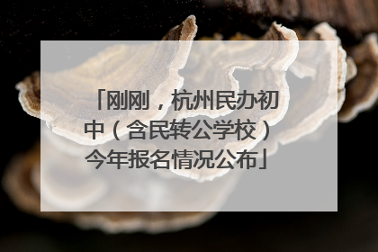 刚刚，杭州民办初中（含民转公学校）今年报名情况公布