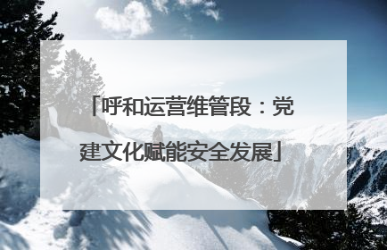 呼和运营维管段：党建文化赋能安全发展