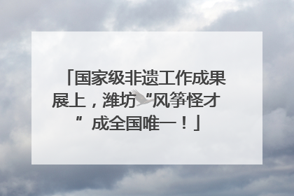 国家级非遗工作成果展上，潍坊“风筝怪才”成全国唯一！
