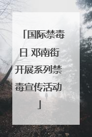 国际禁毒日 邓南街开展系列禁毒宣传活动