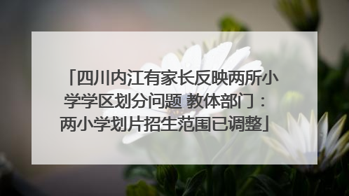 四川内江有家长反映两所小学学区划分问题 教体部门：两小学划片招生范围已调整