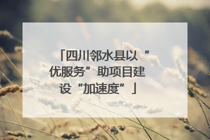 四川邻水县以“优服务”助项目建设“加速度”