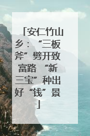 安仁竹山乡：“三板斧”劈开致富路 “新三宝”种出好“钱”景