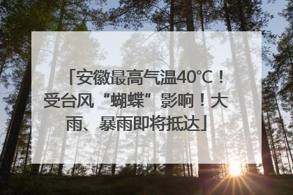 安徽最高气温40℃!受台风“蝴蝶”影响!大雨、暴雨即将抵达