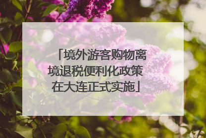 境外游客购物离境退税便利化政策在大连正式实施