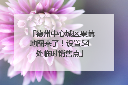德州中心城区果蔬地图来了！设置54处临时销售点