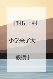 封丘：村小学来了大教授