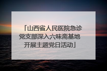 山西省人民医院急诊党支部深入六味斋基地开展主题党日活动