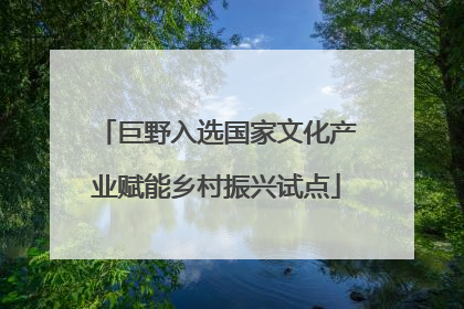 巨野入选国家文化产业赋能乡村振兴试点
