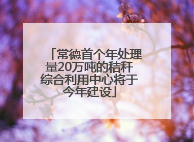 常德首个年处理量20万吨的秸秆综合利用中心将于今年建设