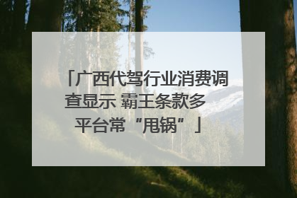 广西代驾行业消费调查显示 霸王条款多 平台常“甩锅”