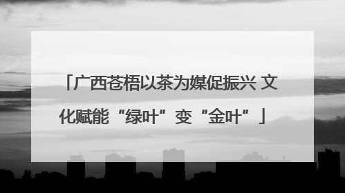 广西苍梧以茶为媒促振兴 文化赋能“绿叶”变“金叶”