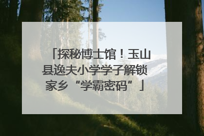 探秘博士馆！玉山县逸夫小学学子解锁家乡“学霸密码”